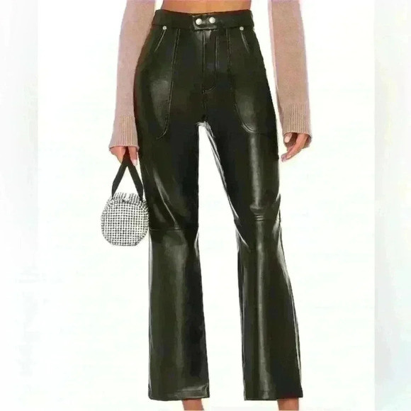 NEW BLANK NYC Vegan Leather Hi Rise Cropped Pant The Baxter MSRP: $98.00 - Picture 8 of 10